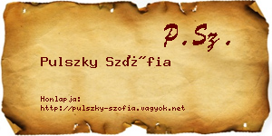 Pulszky Szófia névjegykártya